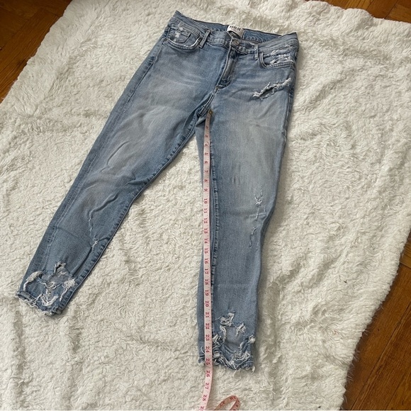 Agolde Light Blue Distressed Skinny Jeans - Picture 14 of 15